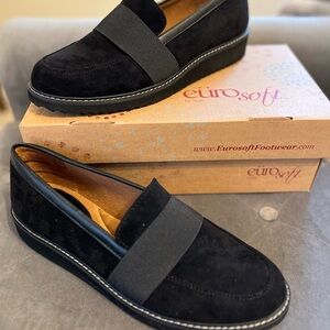 Eurosoft Women's Black Suede Loafers